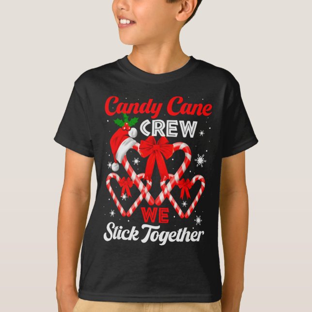 Camiseta Christmas Candy Cane Heart Holiday Family Matching (Frente)