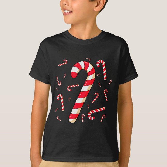 Camiseta Christmas Candy Cane Santa Xmas Family Kid Toddler (Frente)