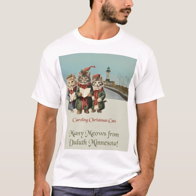 Camiseta Christmas Caroling Cats Duluth Minnesota (Frente)