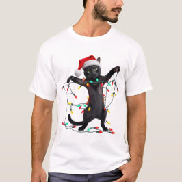 Camiseta Christmas Cat Holiday Lights