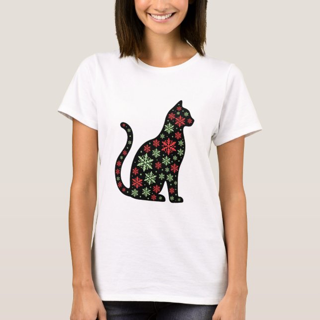 Camiseta Christmas Cat T-Shirt (Frente)