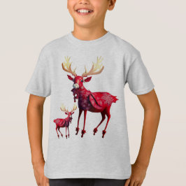 Camiseta Christmas Celebration Red Reindeer Stylish