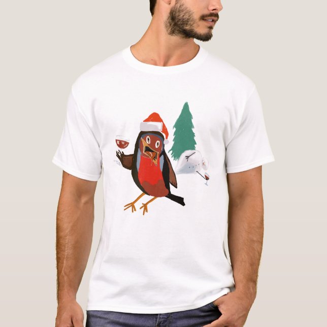 Camiseta Christmas Cheers Robin on men's t-shirt (Frente)