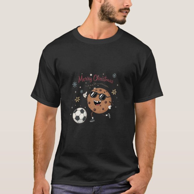 Camiseta Christmas Chocolate Cookie and Soccer Ball (Frente)