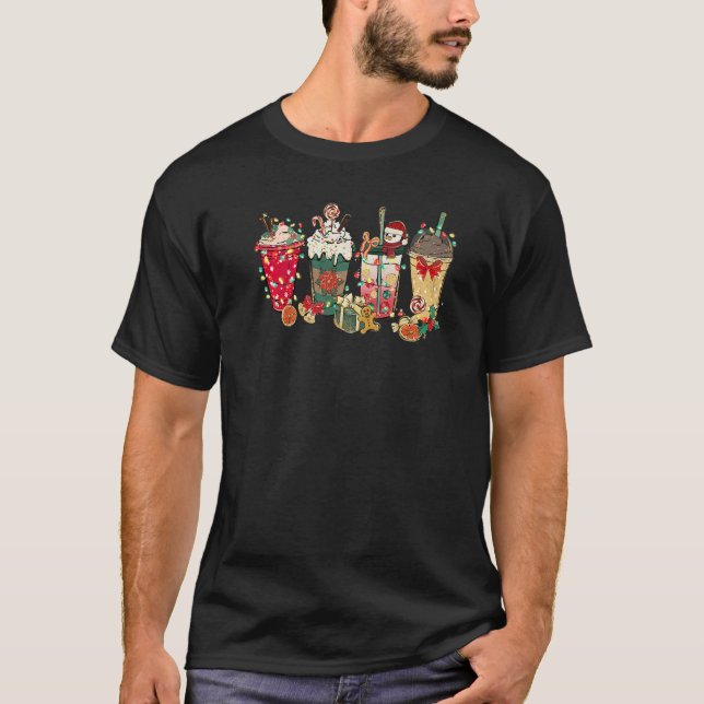 Camiseta Christmas Coffee Latte Spice Matching Family Pjs P (Frente)