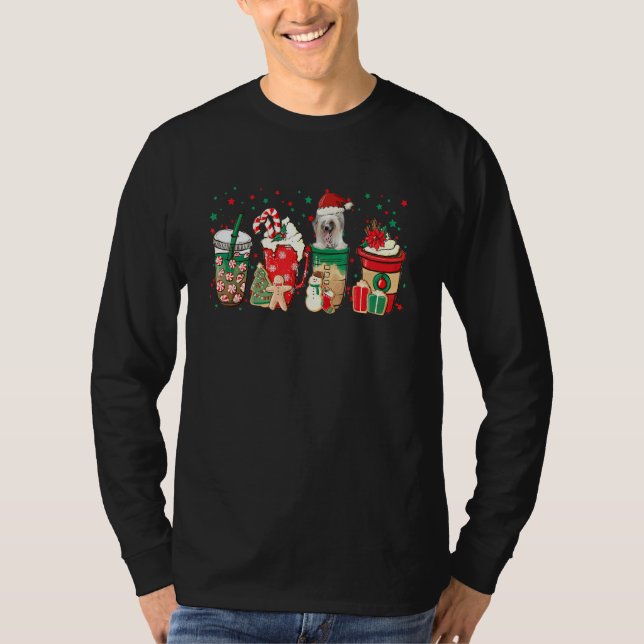 Camiseta Christmas Coffee Red Peppermint Latte Iced Chinese (Frente)