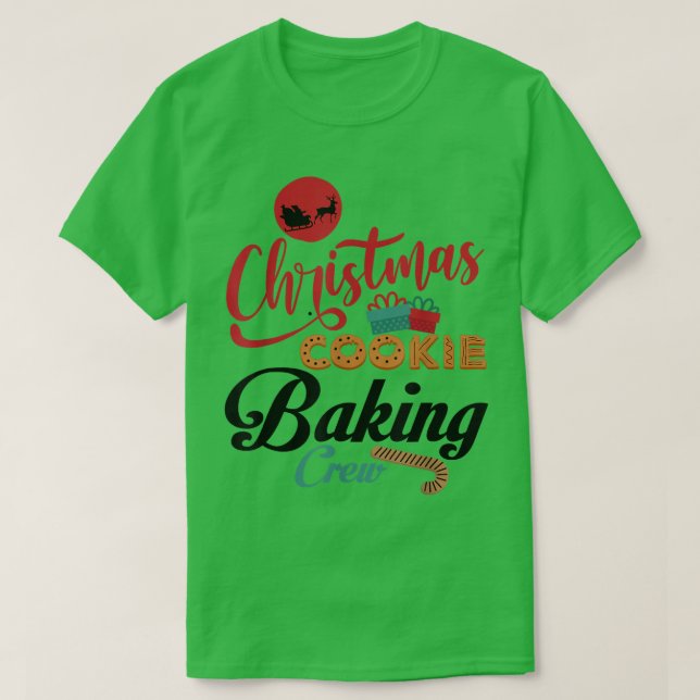 Camiseta Christmas Cookie Baking Crew Gingerbread Team Sant (Frente do Design)