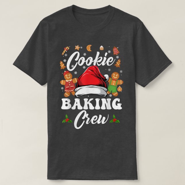 Camiseta Christmas Cookie Baking Crew Pajama, Gingerbread C (Frente do Design)