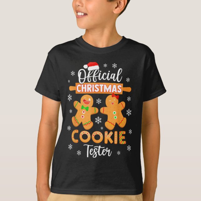Camiseta Christmas Cookie Tester Taster Baking Crew Toddle  (Frente)