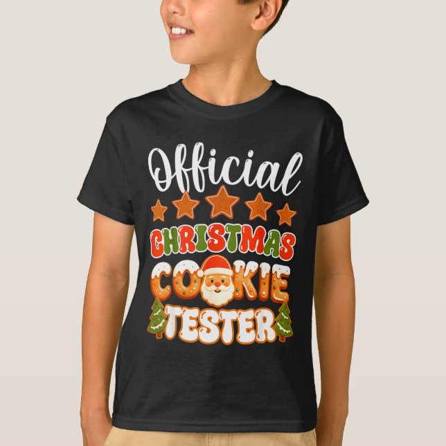 Camiseta Christmas Cookie Tester Taster Funny Family Baking (Frente)