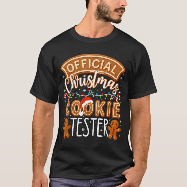 Camiseta Christmas Cookie Tester Taster Funny Family Baking (Frente)