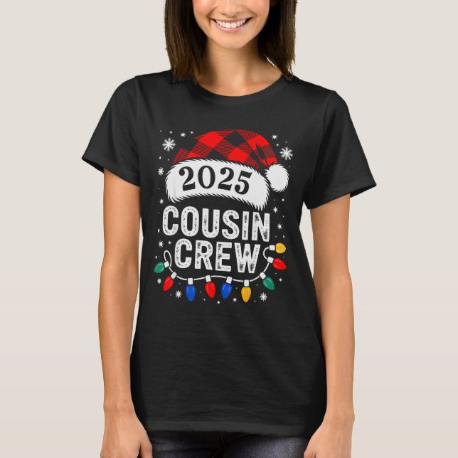 Camiseta Christmas Cousin Crew 2025 Matching Xmas Family Pa (Frente)