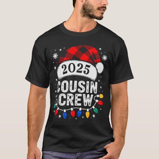 Camiseta Christmas Cousin Crew 2025 Matching Xmas Family Pa (Frente)