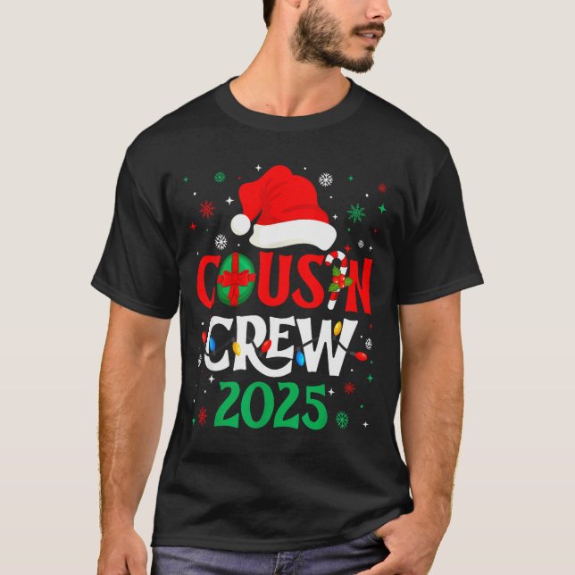 Camiseta Christmas Cousin Crew 2025 Xmas Funny Matching Fam (Frente)