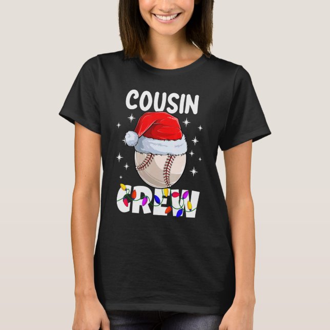 Camiseta Christmas Cousin Crew Baseball Pajamas Family Xmas (Frente)
