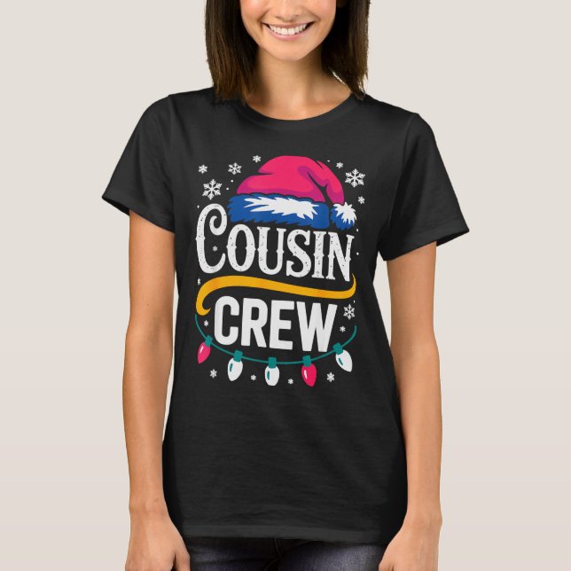 Camiseta Christmas Cousin Crew Pajamas Kids Girls Toddler M (Frente)