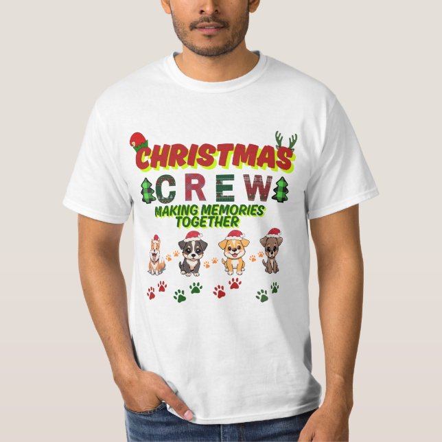 Camiseta Christmas Crew Dog Shirt- Christmas dogs family  (Frente)