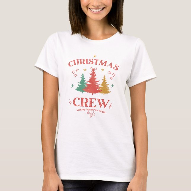 Camiseta Christmas Crew Family Festive Retro  (Frente)