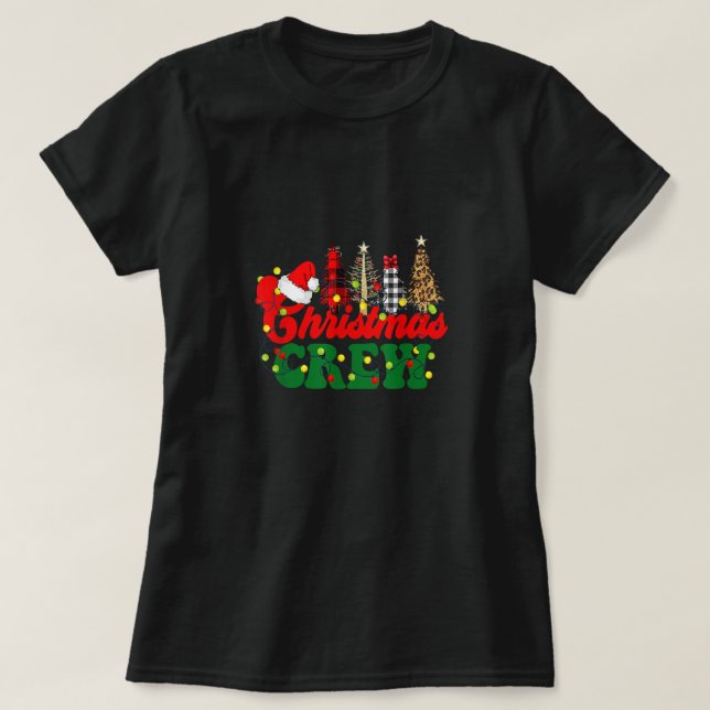Camiseta Christmas Crew Family Matching Buffalo Tree Xmas.p (Frente do Design)