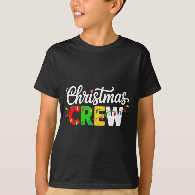 Camiseta Christmas Crew Matching Family Xmas Party Men Wome (Frente)