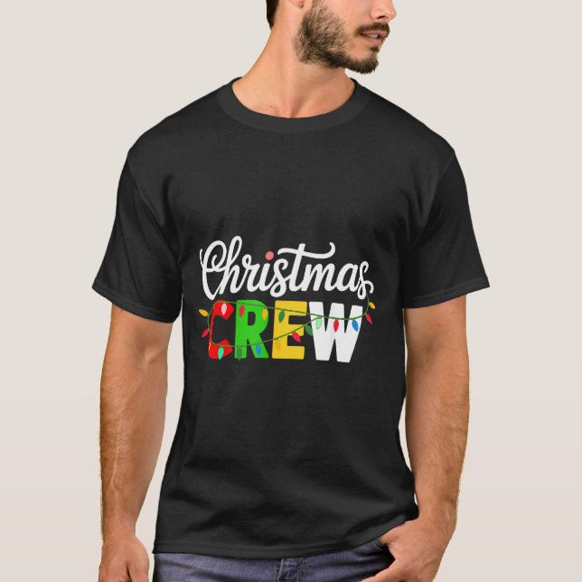 Camiseta Christmas Crew Matching Family Xmas Party Men Wome (Frente)