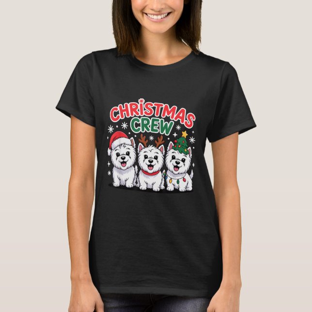 Camiseta Christmas Crew Westie Christmas West Highland Whit (Frente)