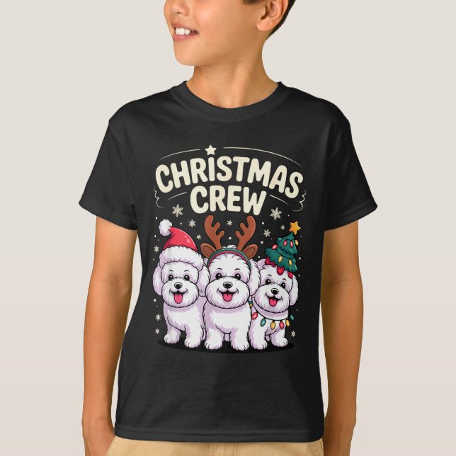 Camiseta Christmas Crew Xmas Puppy Dog Funny Christmas Bich (Frente)