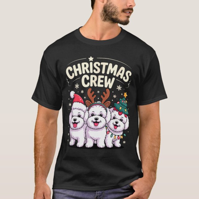 Camiseta Christmas Crew Xmas Puppy Dog Funny Christmas Bich (Frente)