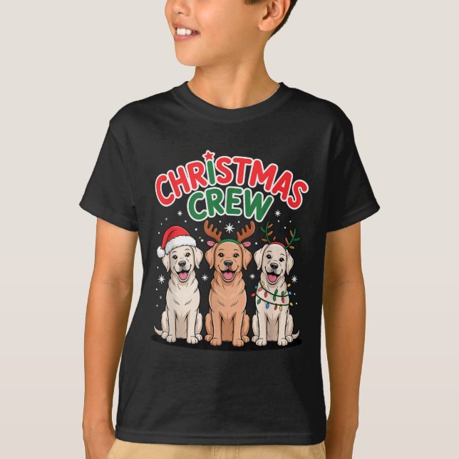 Camiseta Christmas Crew Xmas Puppy Funny Christmas Labrador (Frente)