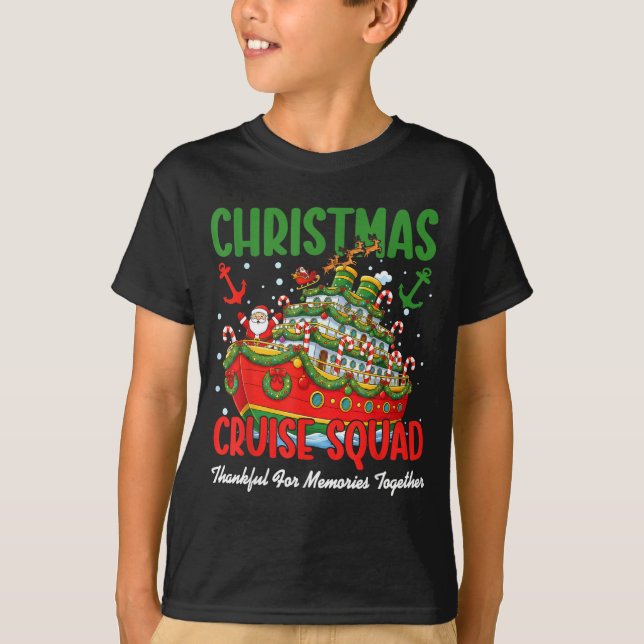 Camiseta Christmas Cruise Cruisemas Squad 2025 Thankful For (Frente)