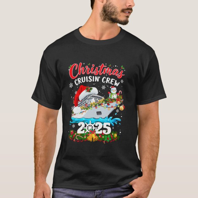 Camiseta Christmas Cruisin Crew 2025 Matching Family Cruise (Frente)