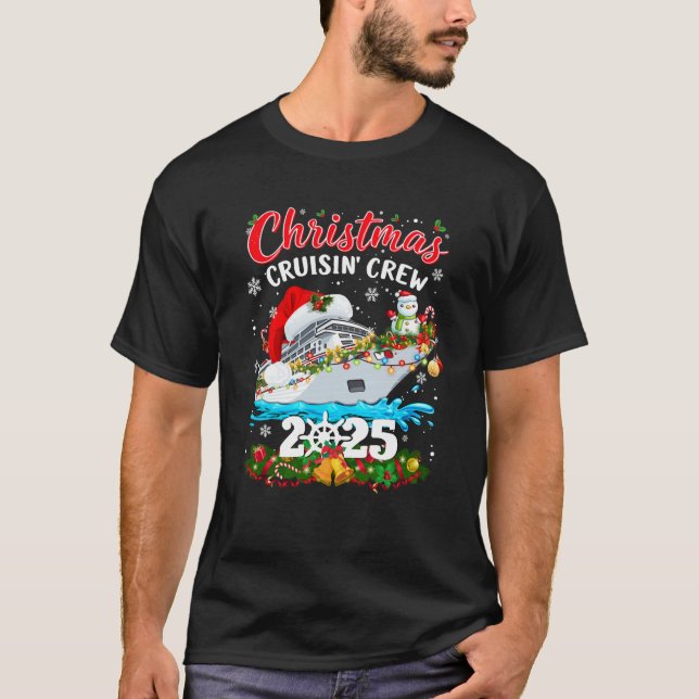 Camiseta Christmas Cruisin Crew 2025 Matching Family Cruise (Frente)