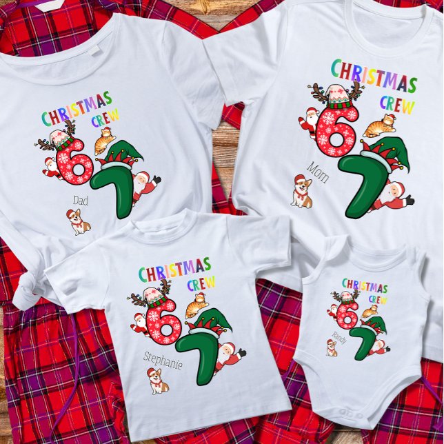 Camiseta Christmas Customizable Family Crew Fun  (Criador carregado)