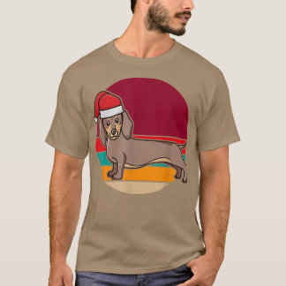 Camiseta Christmas Cute Dachshund Sausage Dog Puppy Wearing