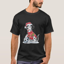 Christmas Dalmatian Dog with Soccer Ball