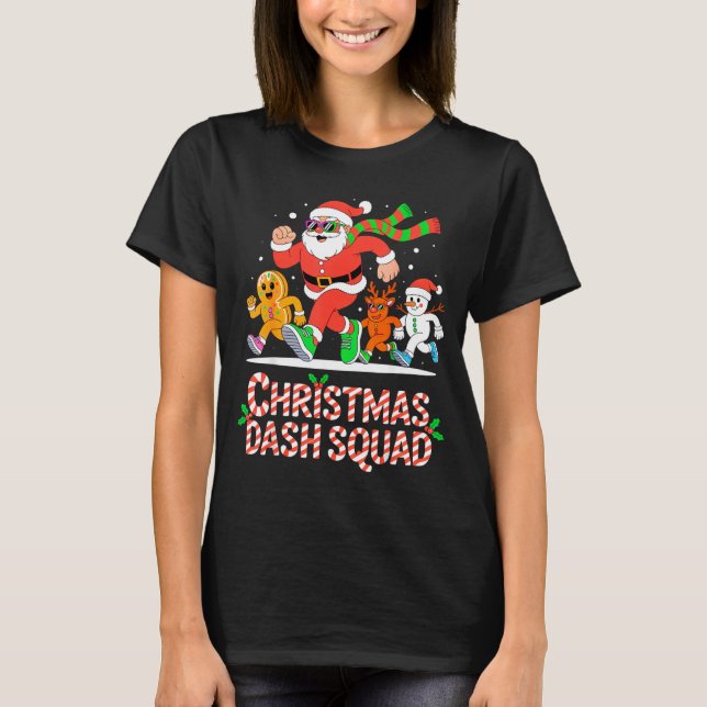 Camiseta Christmas Dash Squad Running Runner Marathon Team  (Frente)