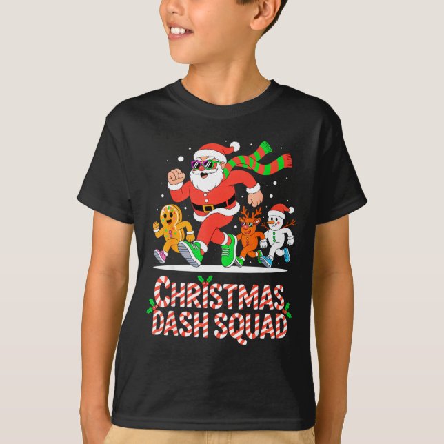 Camiseta Christmas Dash Squad Running Runner Marathon Team  (Frente)