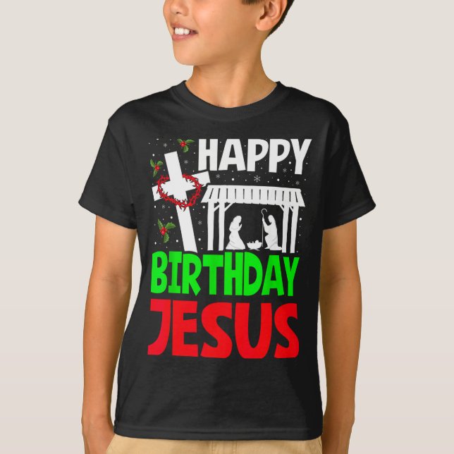 Camiseta Christmas Day Outfit Happy Birthday Jesus Holiday  (Frente)