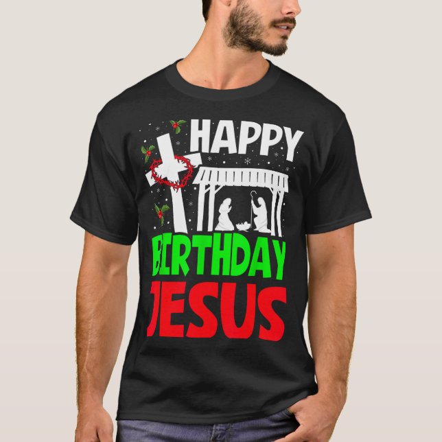 Camiseta Christmas Day Outfit Happy Birthday Jesus Holiday  (Frente)