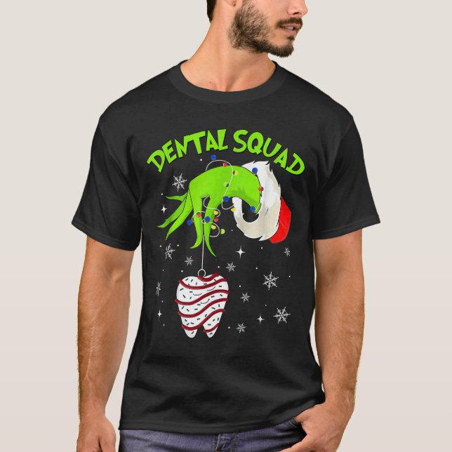 Camiseta Christmas Dental Squad Cute Dentist Dental Hygieni (Frente)