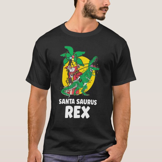 Camiseta Christmas Dinosaur Santasaurus Rex Holiday Xmas PJ (Frente)