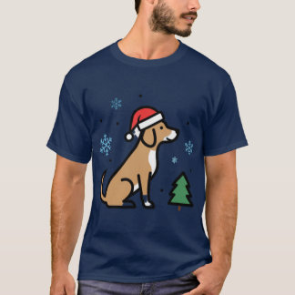Camiseta Christmas Dog Cute Santa Puppyee Merry Woofmas Hol