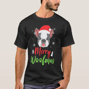 Camiseta Christmas Dog French Bulldog Merry Woofmas