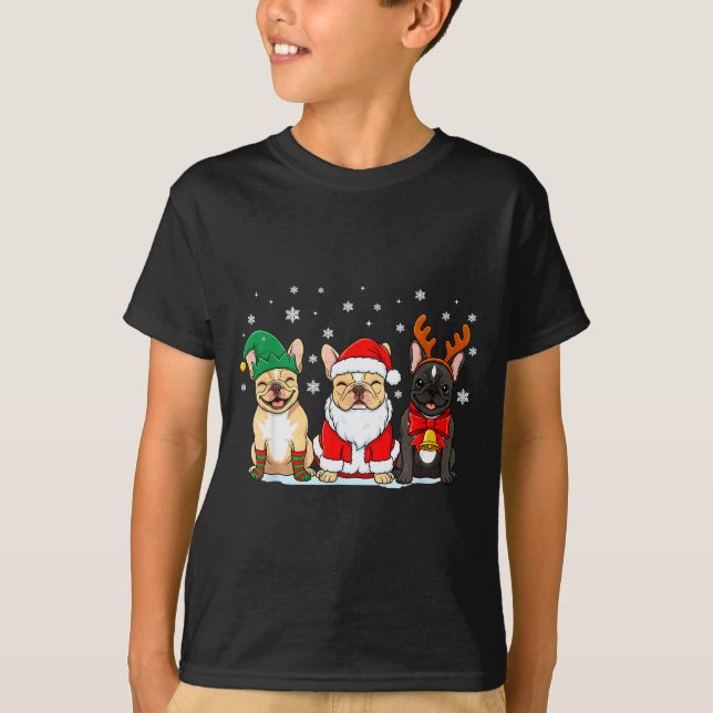 Camiseta Christmas Dog French Bulldog Xmas Dog Lover Men Wo (Frente)