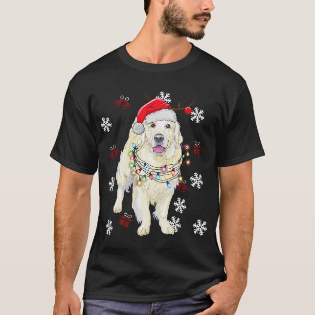 Camiseta Christmas Dog Golden retriever Pajama (Frente)