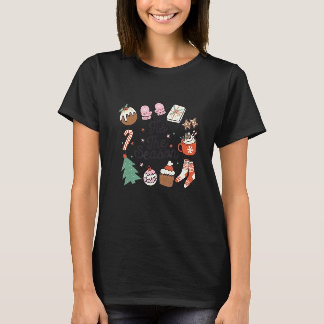 Camiseta Christmas Doodles Tis' The Season Retro Holiday Co (Frente)