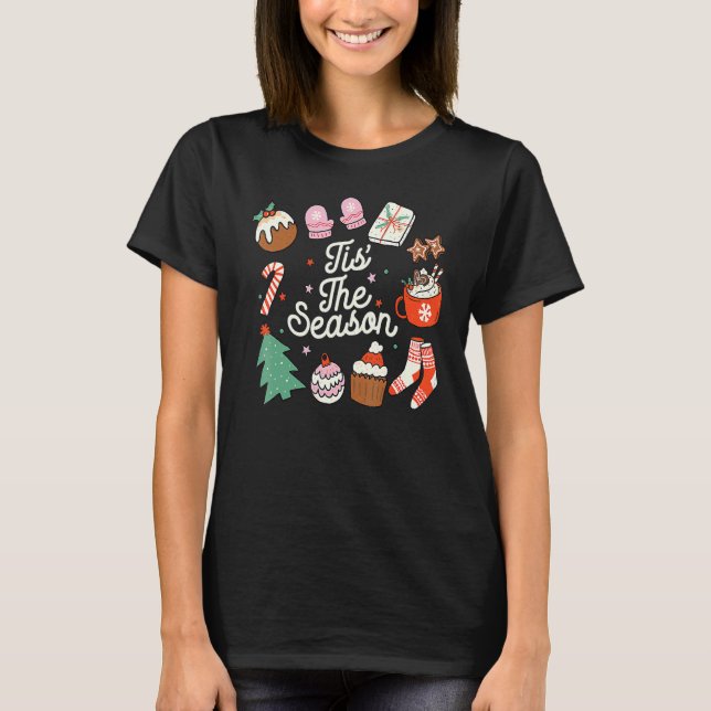 Camiseta Christmas Doodles Tis' The Season Retro Holiday Co (Frente)