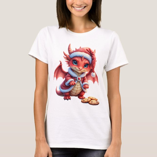 Camiseta Christmas dragon, too cute to arrest,  (Frente)