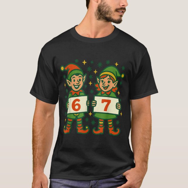 Camiseta Christmas Elf 6 7 Meme Funny Holiday Elves Gen Alp (Frente)