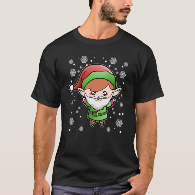 Camiseta Christmas elf homeoffice face mask office humor qu (Frente)
